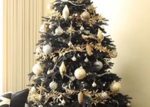 Gorgeous-black-Christmas-tree-decorated-in-gold-feels-both-chic-and-unique-217x155