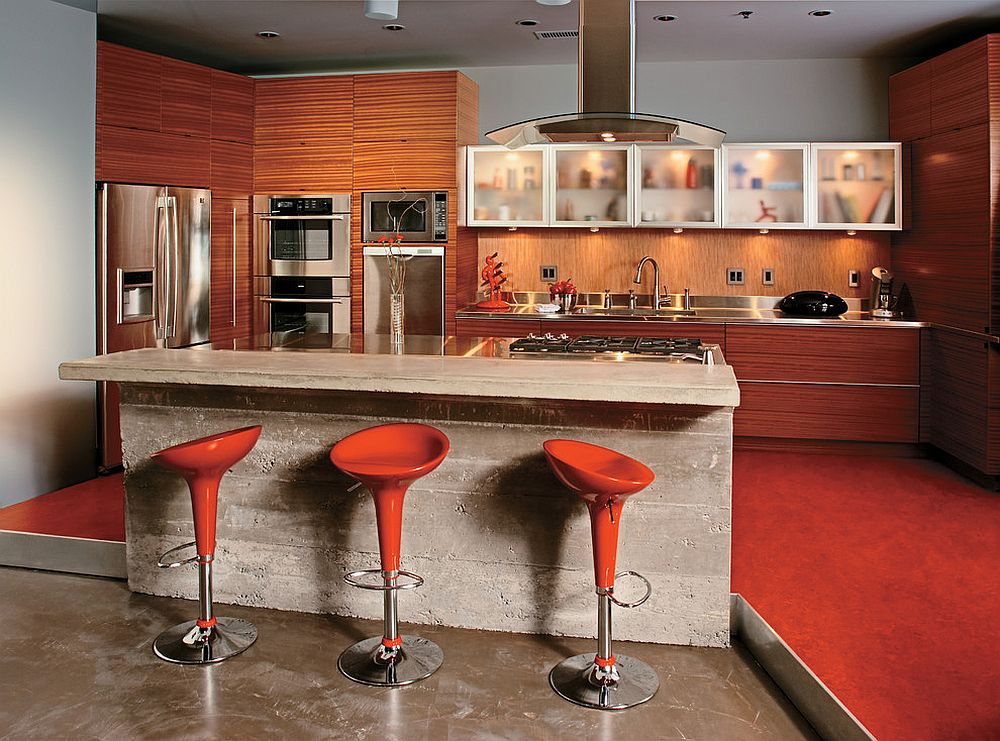 red kitchen counter stools