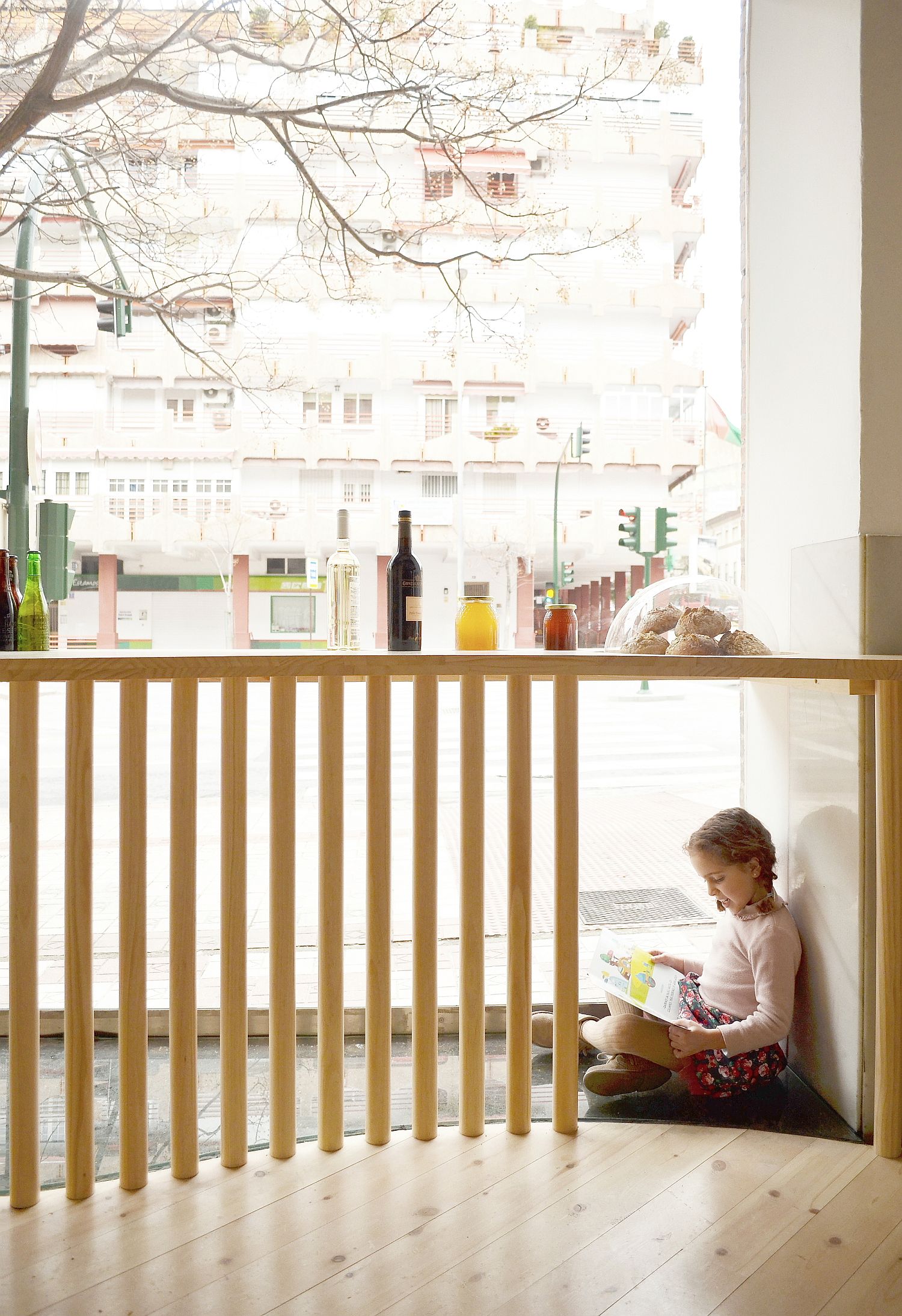 Light flows into the interior of the new restaurant