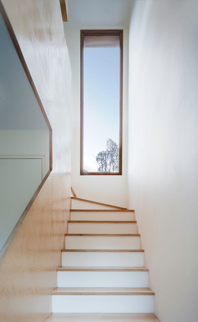 Natural light illuminates the stairway of the house