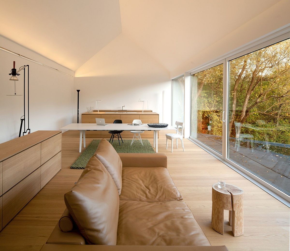 Open plan living area of the Studio House in Germany