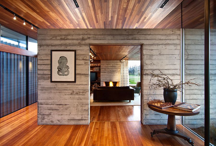 Refined and well-lit interior of the house draped in Eucalyptus Saligna