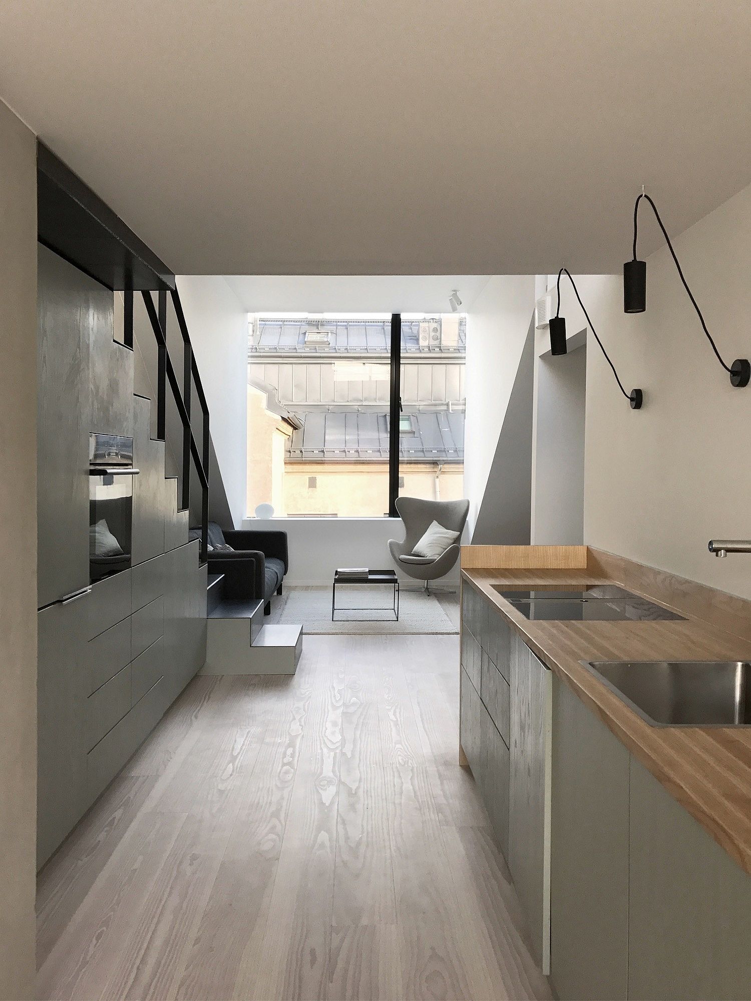 Smart kitchen and dining area maximize space inside the Oslo apartments