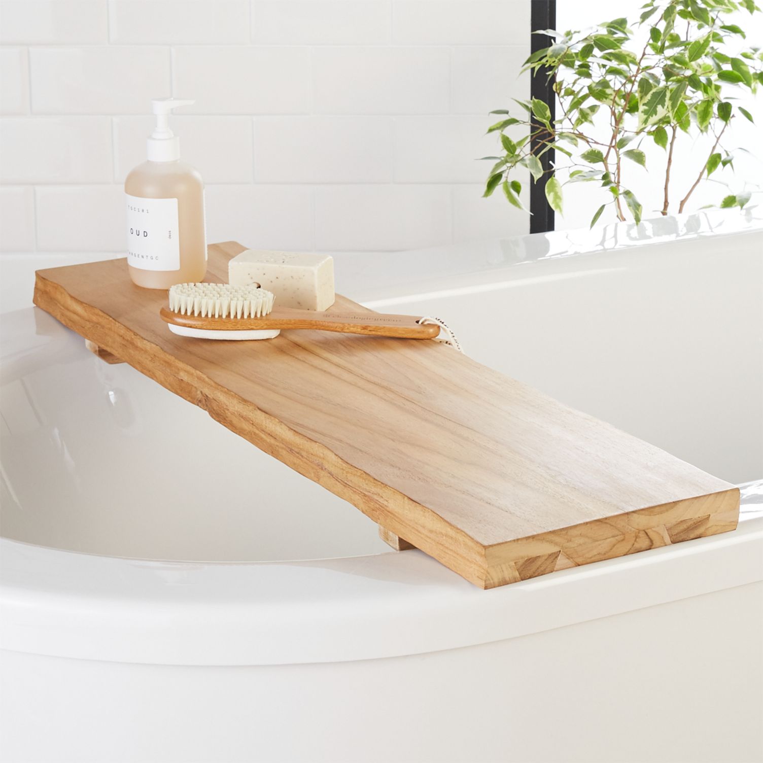 Wooden bath caddy