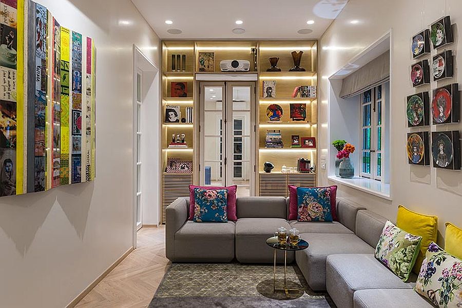 Finding-space-around-the-doorway-for-gorgeous-shelving-along-with-fabulous-lighting