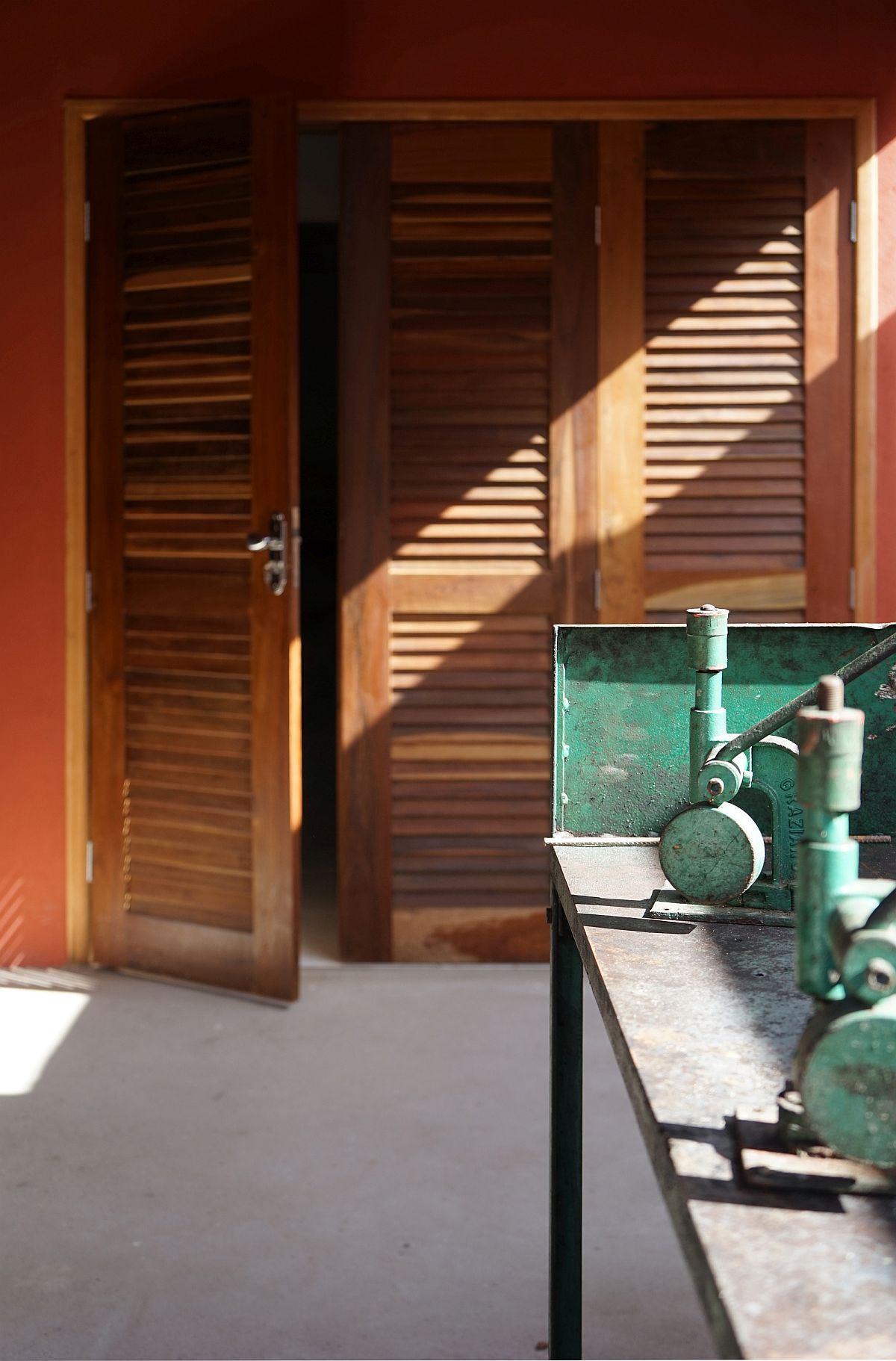 Interior of the headquarters of the coconut workers cooperative in Brazil