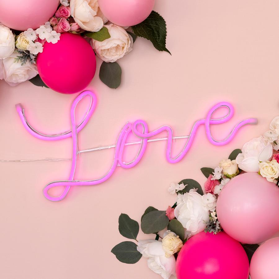 Neon pink love sign