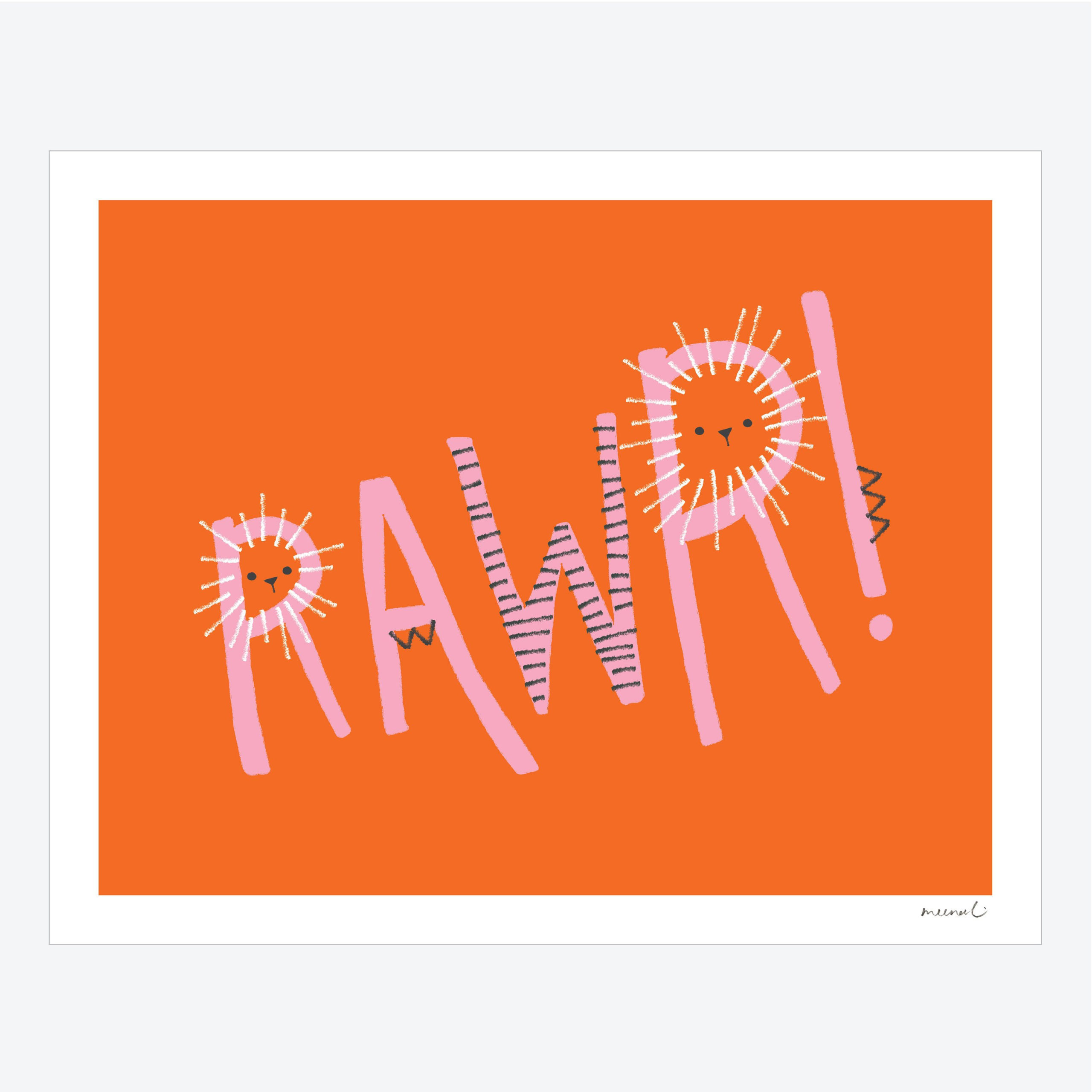 Rawr! print in warm tones