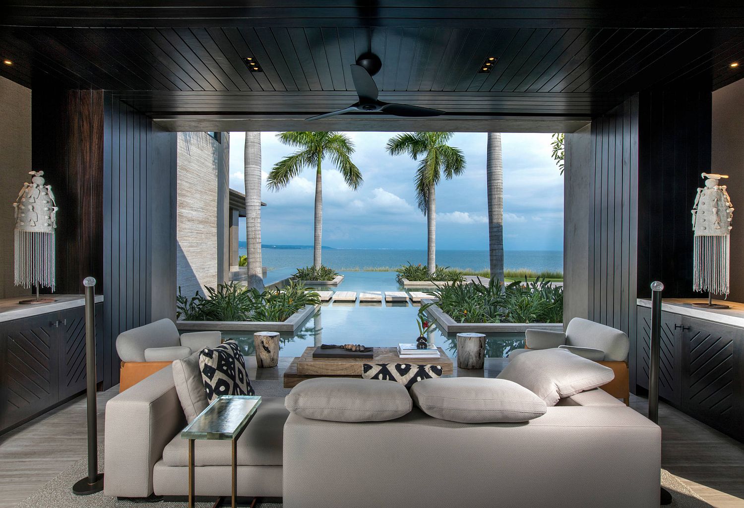 Stunning views, pool and the outdoors become a part of the lovely living room