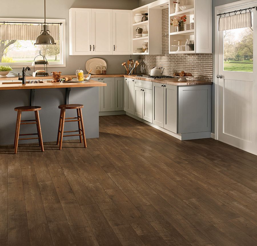 Hottest Trending Kitchen Floor For 2020 Wood Floors Take Over Kitchens   Classic Hardwood Floors For The Modern Rustic Kitchen In White Make An Impact 98806 