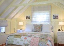 Cottage-beach-style-attic-bedroom-in-white-and-yellow-looks-just-picture-perfect-74666-217x155