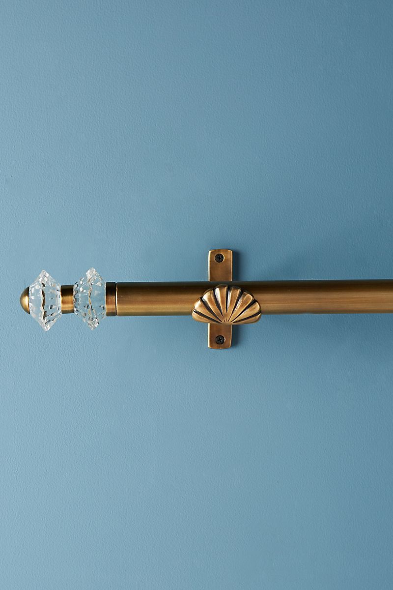 Detailed brass curtain rod from Anthropologie