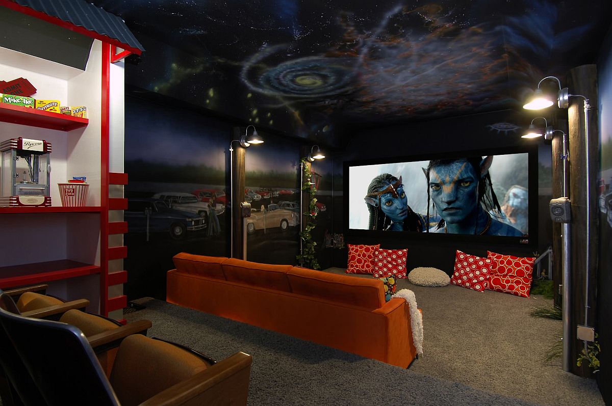 Fabulous-home-theater-with-ceiling-that-brings-night-sky-indoors-while-the-couch-ushers-in-a-splash-of-orange-36925