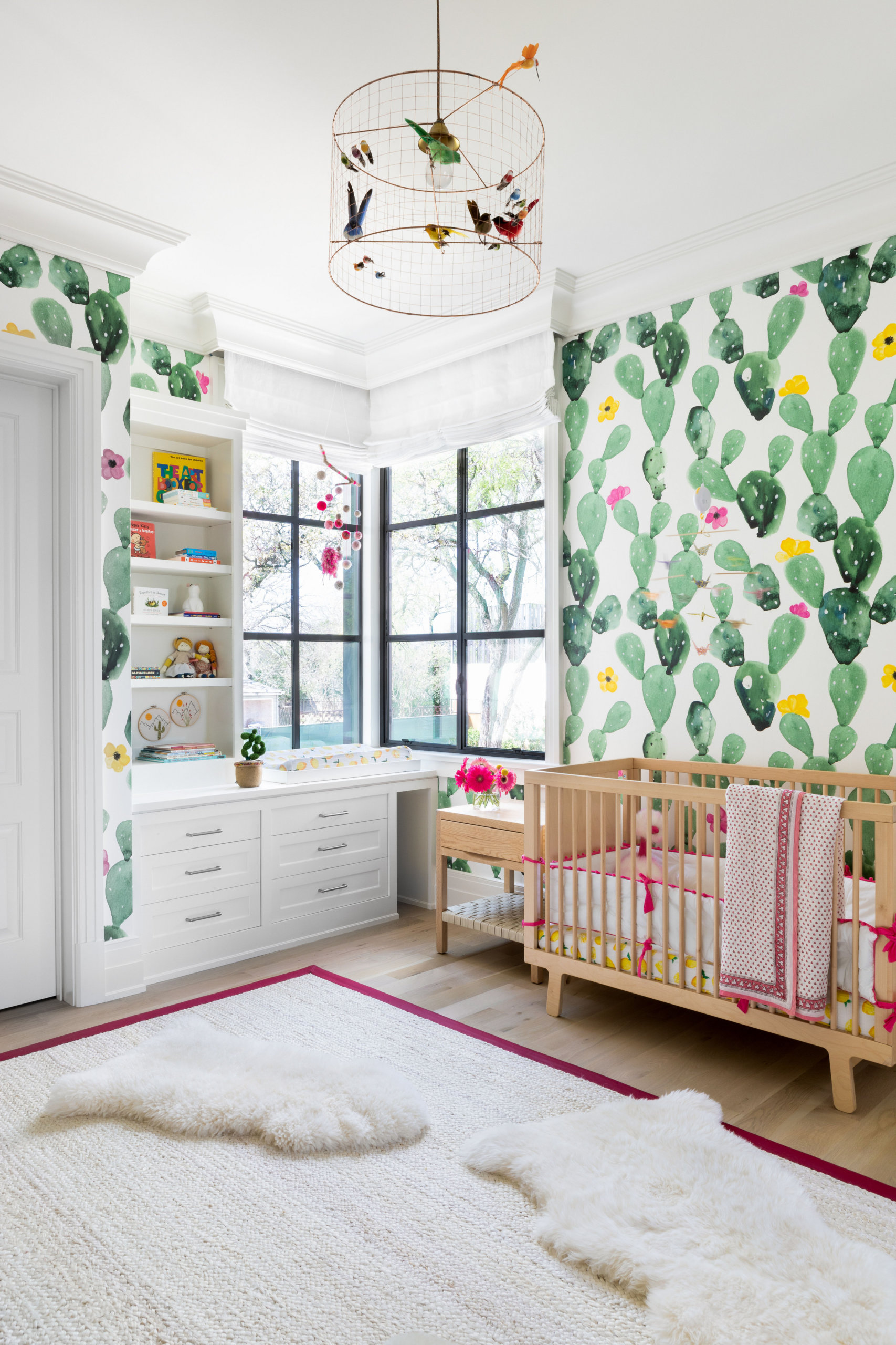 Finding the right nature-centric wallpaper for the nursery in white