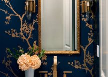 Glamarous-blend-of-gold-and-dark-blue-in-the-contemporary-powder-room-with-white-vanity-80970-217x155