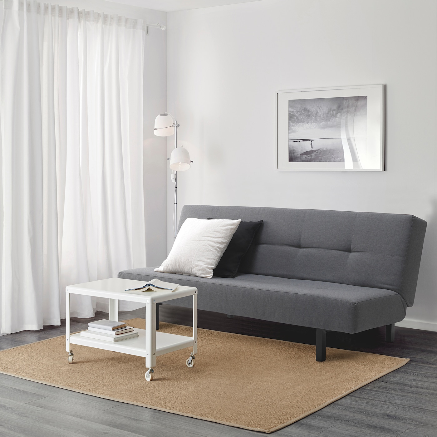 Grey sofa bed from IKEA