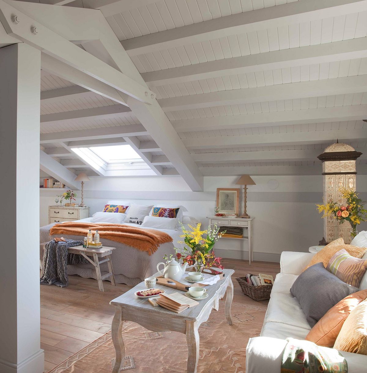 More expansive shabby chic style bedroom for the spacious attic