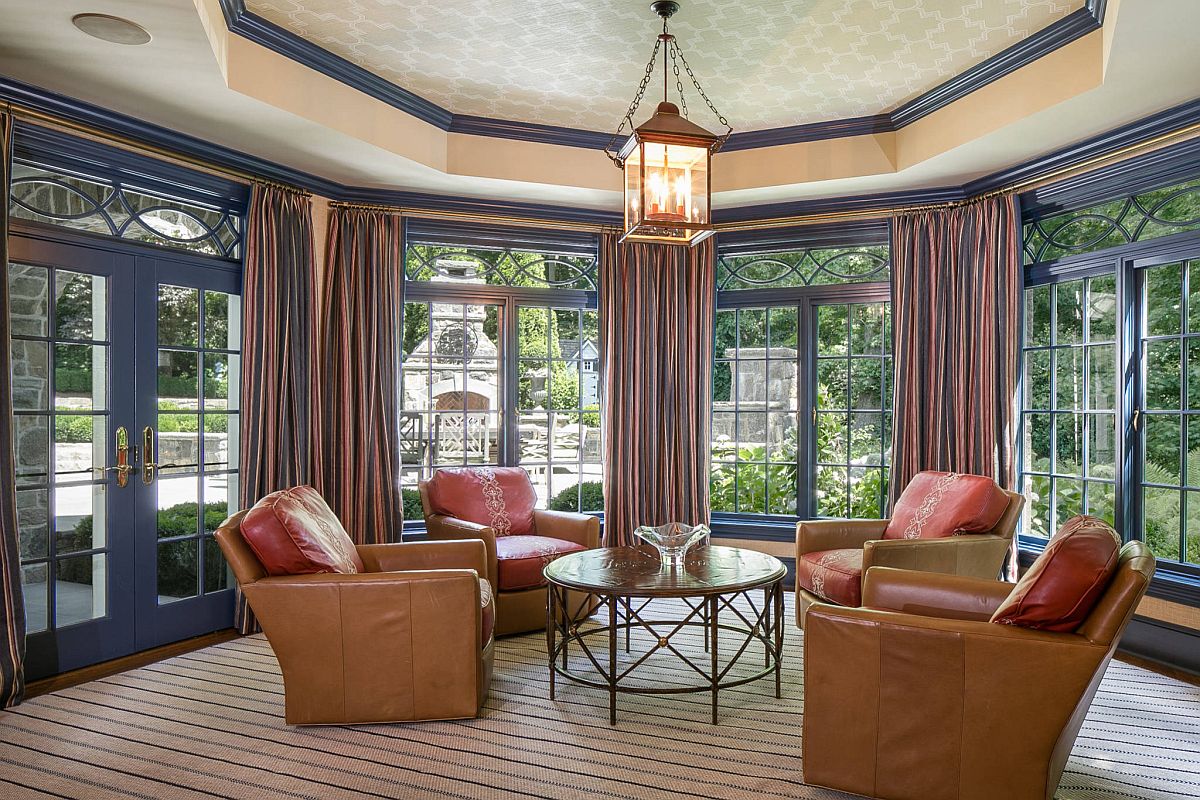 More understated approach to adding color to the traditiona sunroom