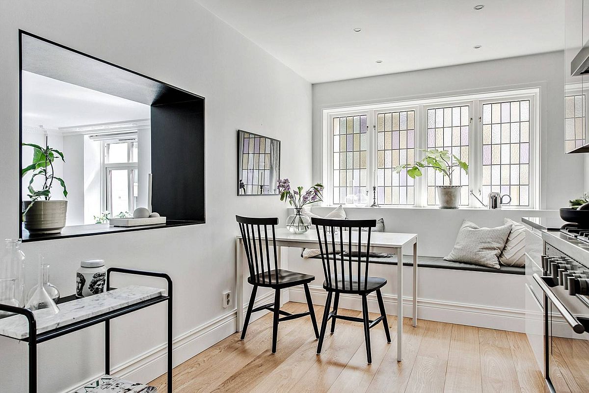 Perfect dining area for the small kitchen saves space in more ways than one