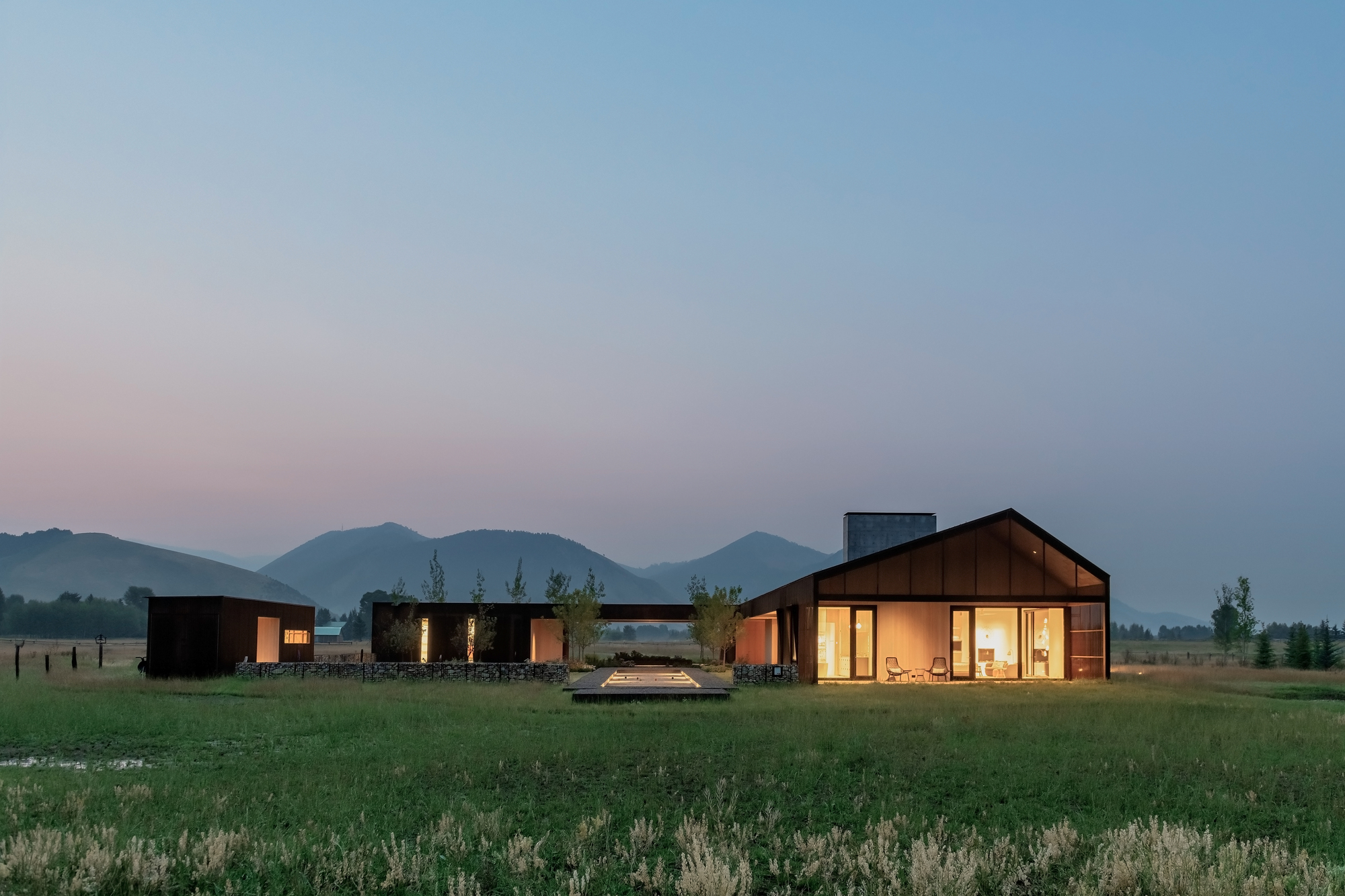 View of the classic Dogtrot barn house in Jackson from a distance