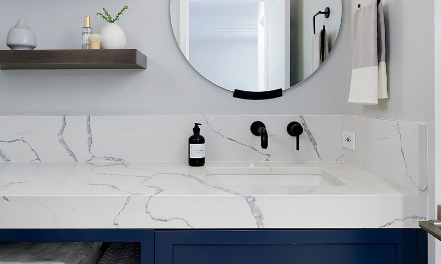 Lovely Bathroom Vanities In Blue, How To Make A Tiled Bathroom Vanity Top