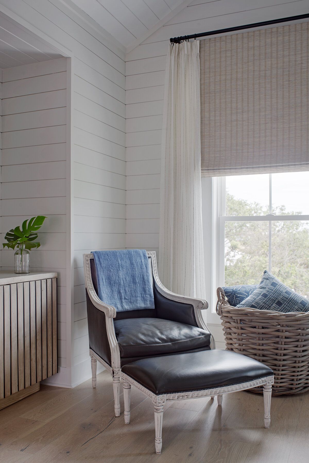 Comfy reading nook and relaxation space inside the house