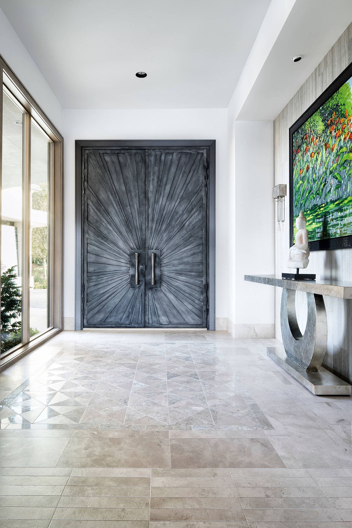 Even the modern minimal entry can feel opulent when done right