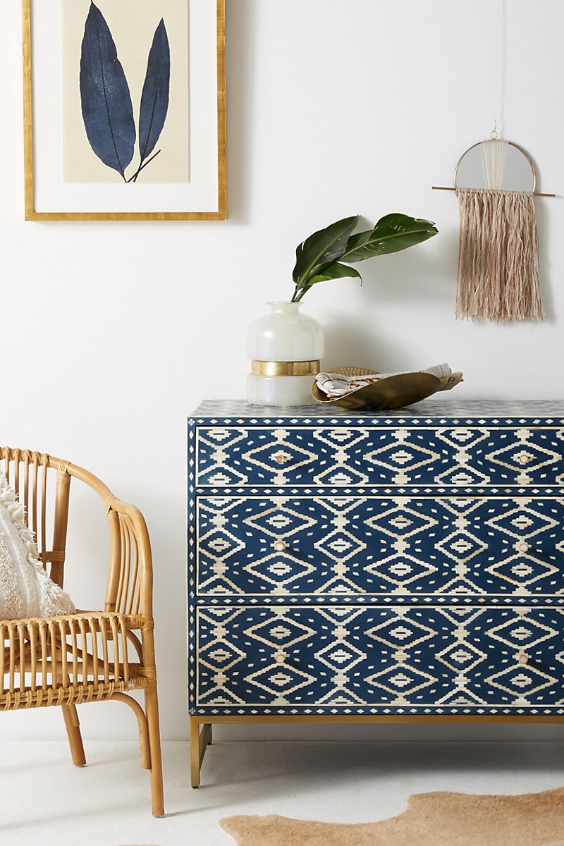 Indigo Ikat furniture from Anthropologie