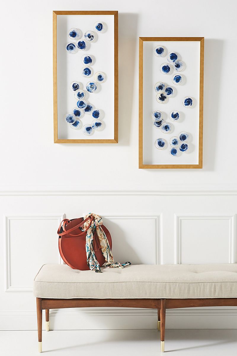 Indigo capiz shell art from Anthropologie