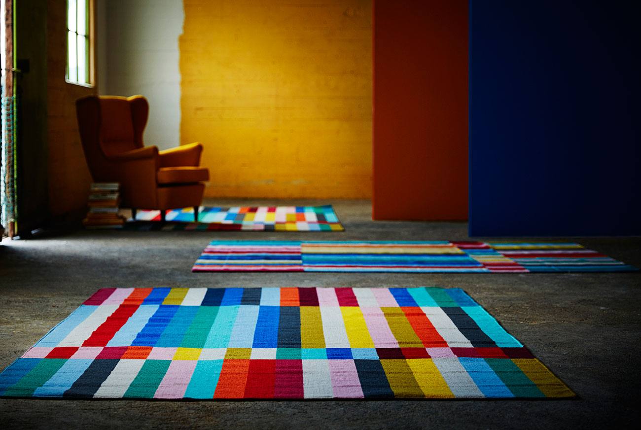 Kapitza's HALVED rainbow stripe rug