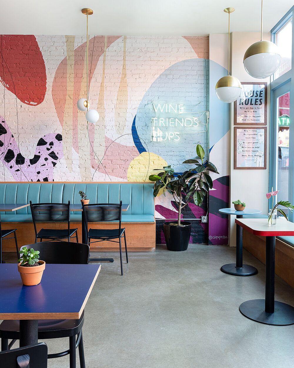 Modern, bright and colorful interior of Boris & Horton on New York City is a showstopper