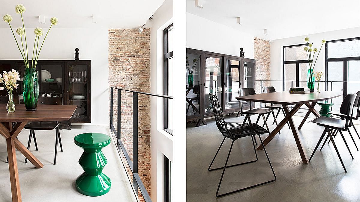 Multi-level interior of the house with a gorgeous dining area