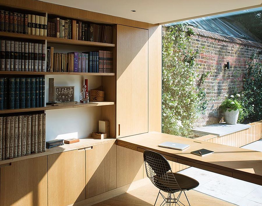 Oak creates a visual connection between the new reading room and the garden outside