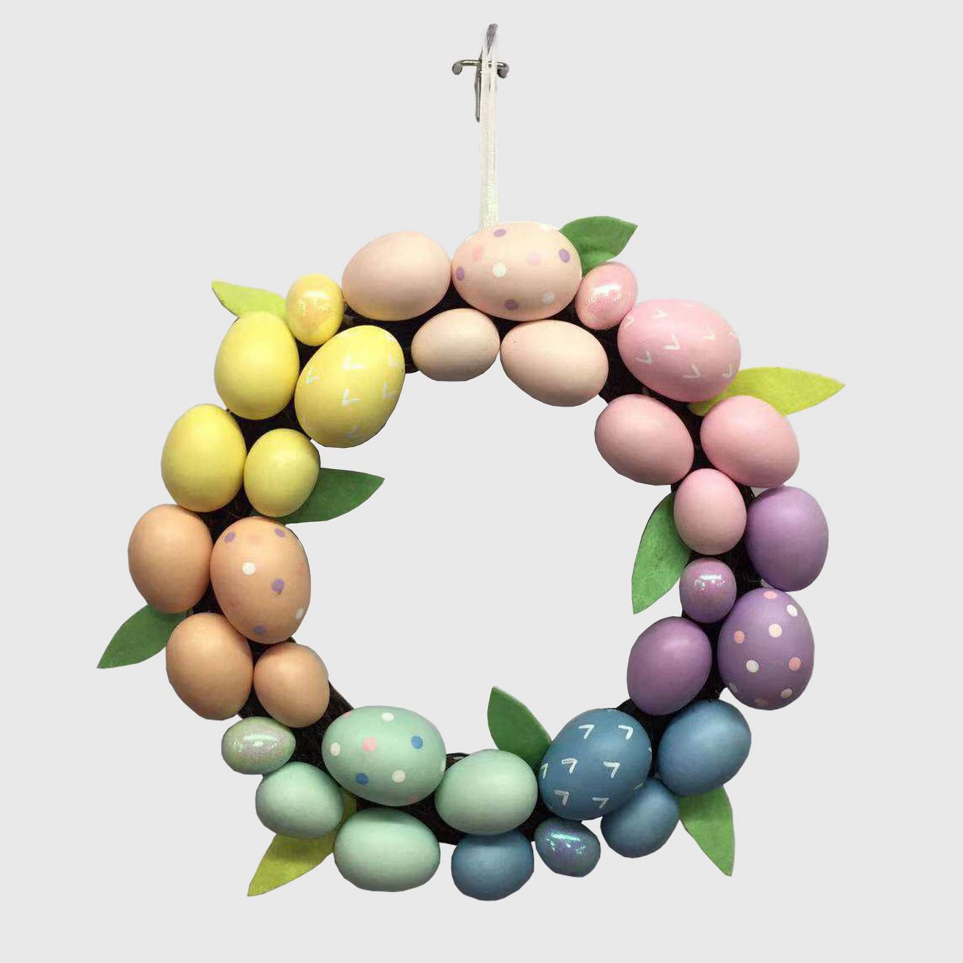 Pastel painted Easter egg wreath