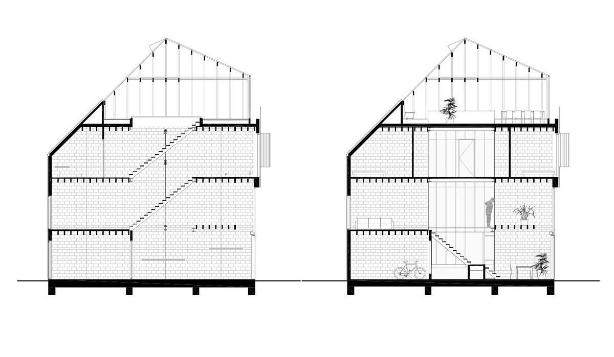 Plan of House Buiksloterham by NEXT architects in Amsterdam