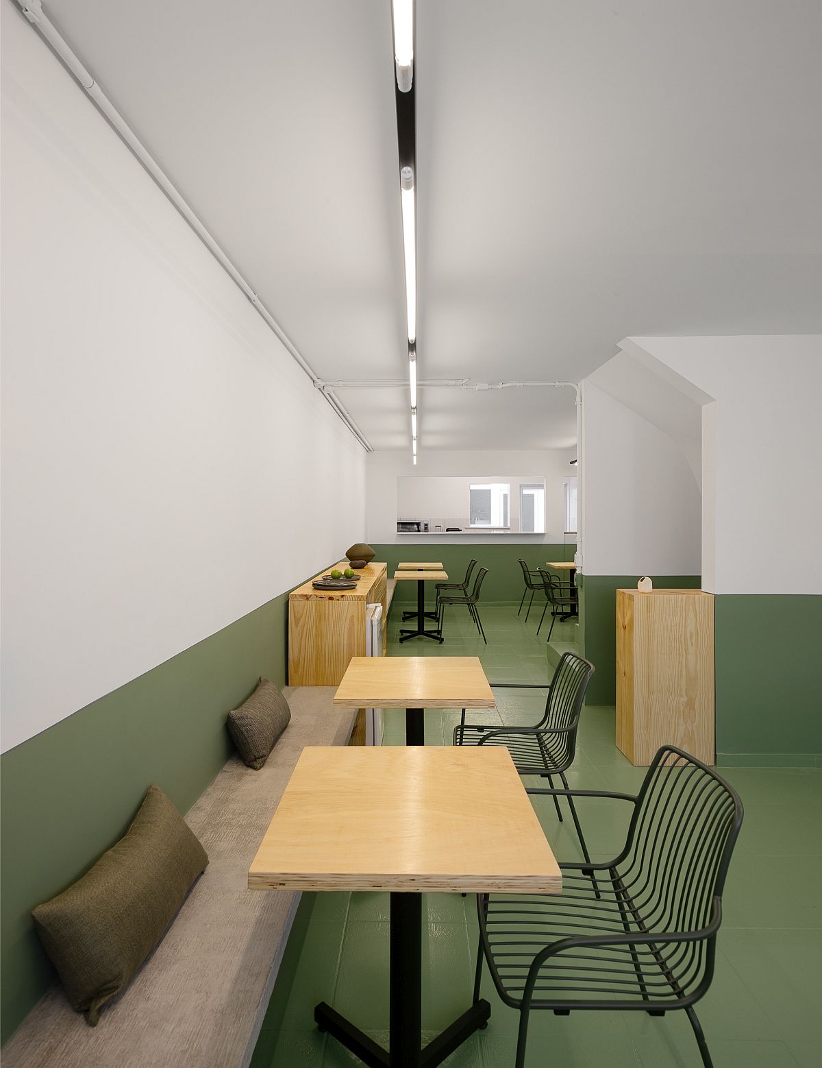 Simple and minimal decor inside the restaurant in Sao Paulo