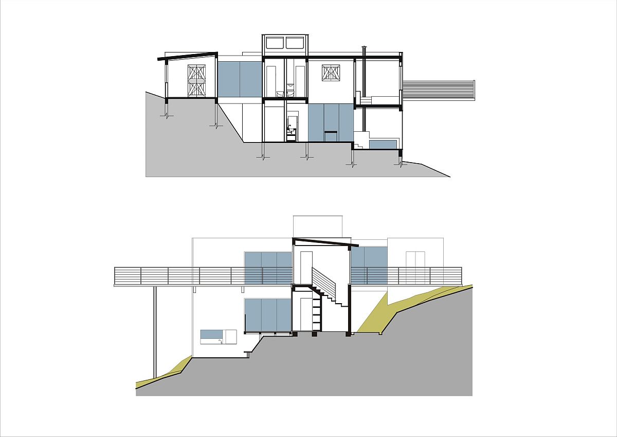 Site plan of the Walkway House in Brazil