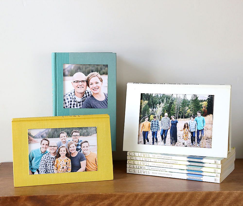 Turn any book into a super-cool and colorful picture frame that fits in anywhere