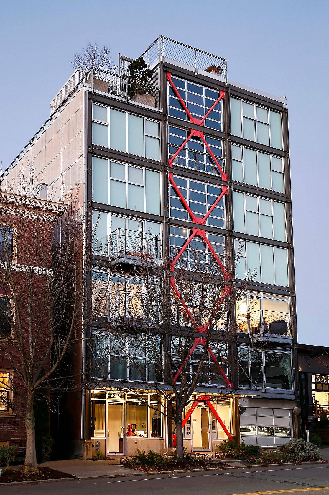 View of the iconic 1310 East Union Building on Capitol Hill in Seattle