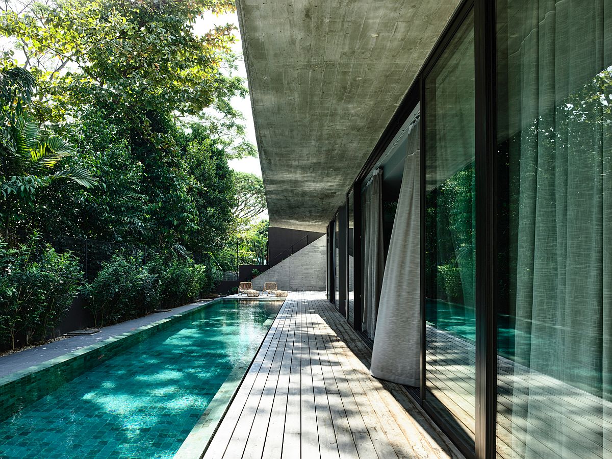 Wall of green around the house offers natural shade and privacy