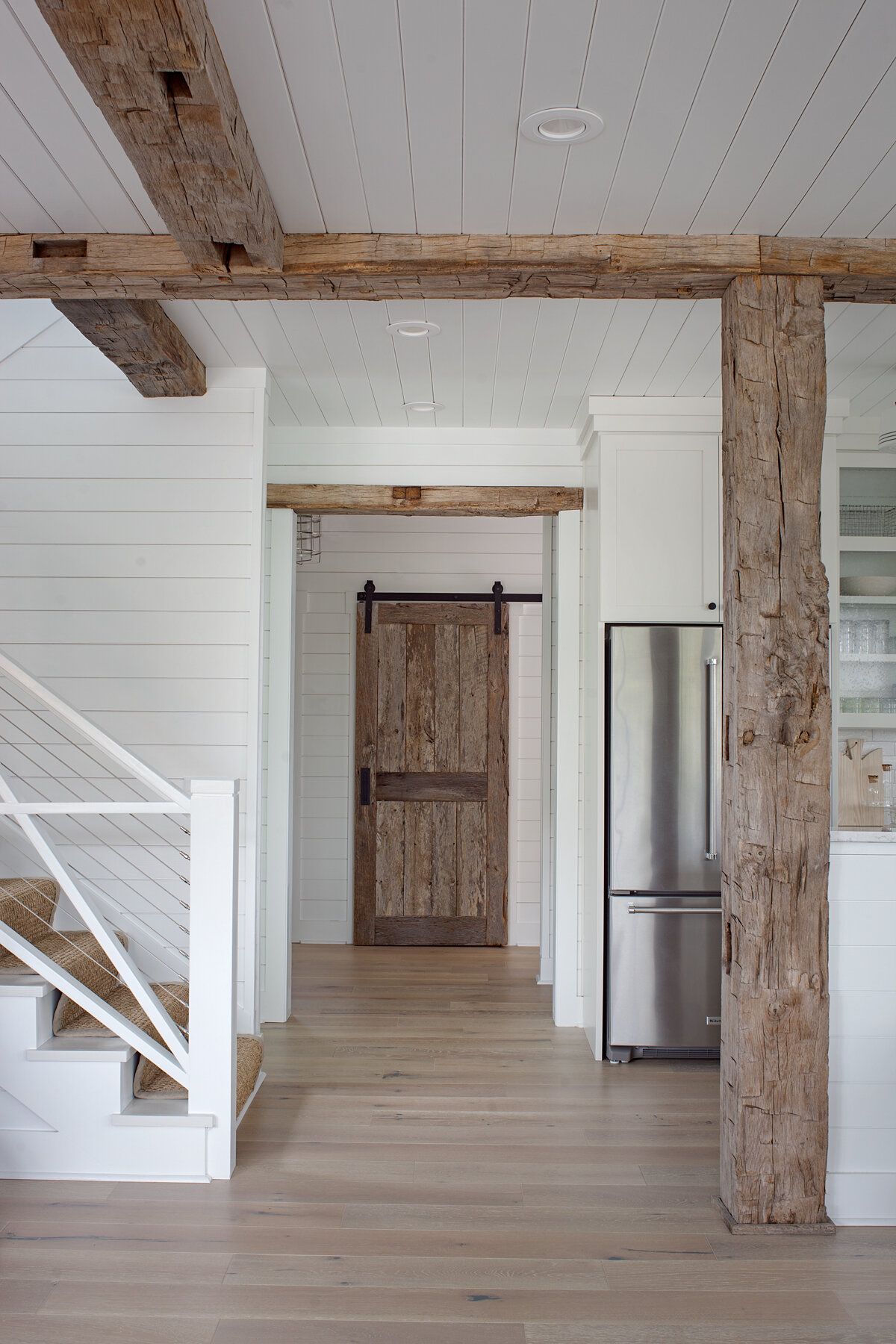 White and wood brings a relaxing beach style to this Tybee Island house