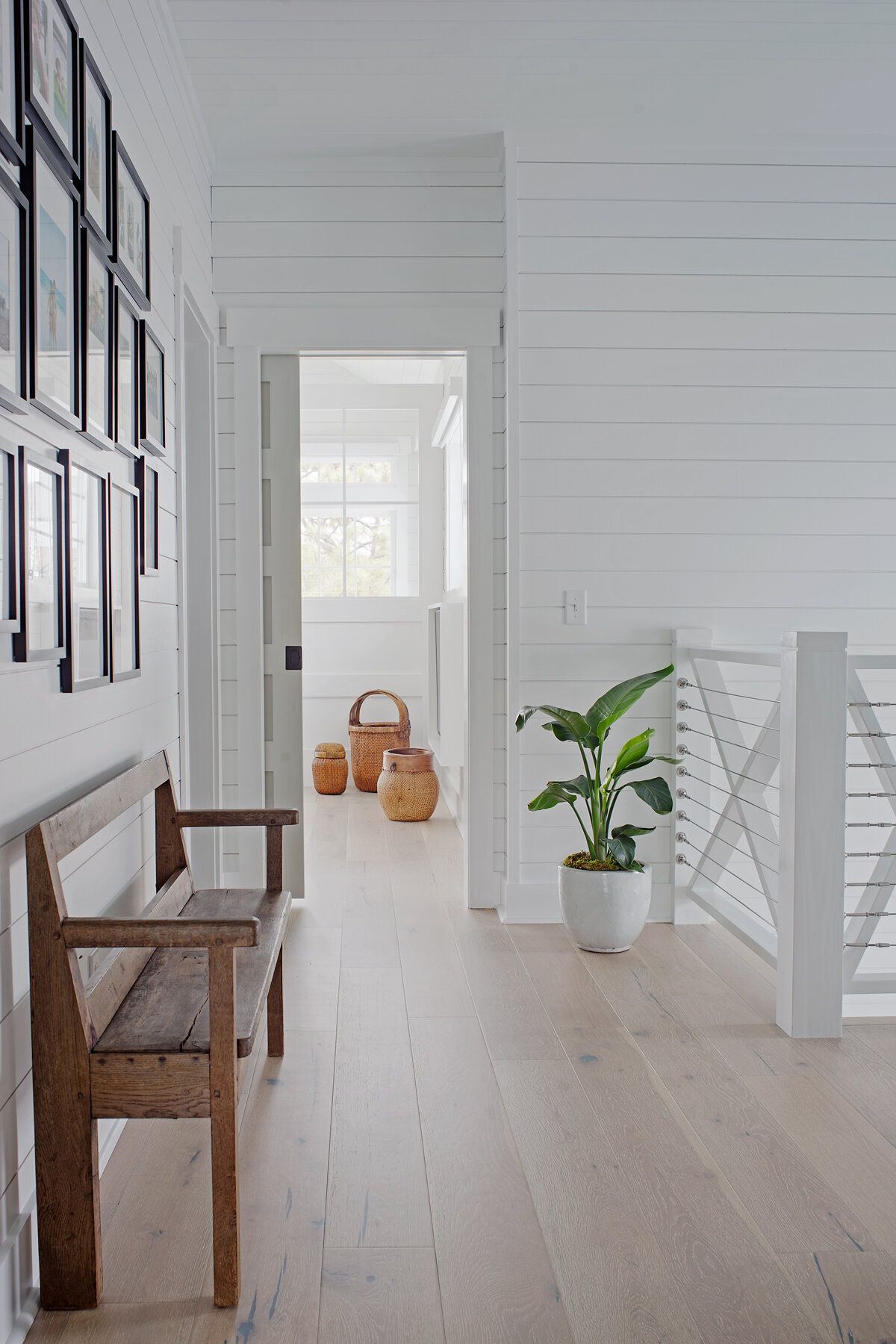 White is the go-to color inside the spacious beach style house