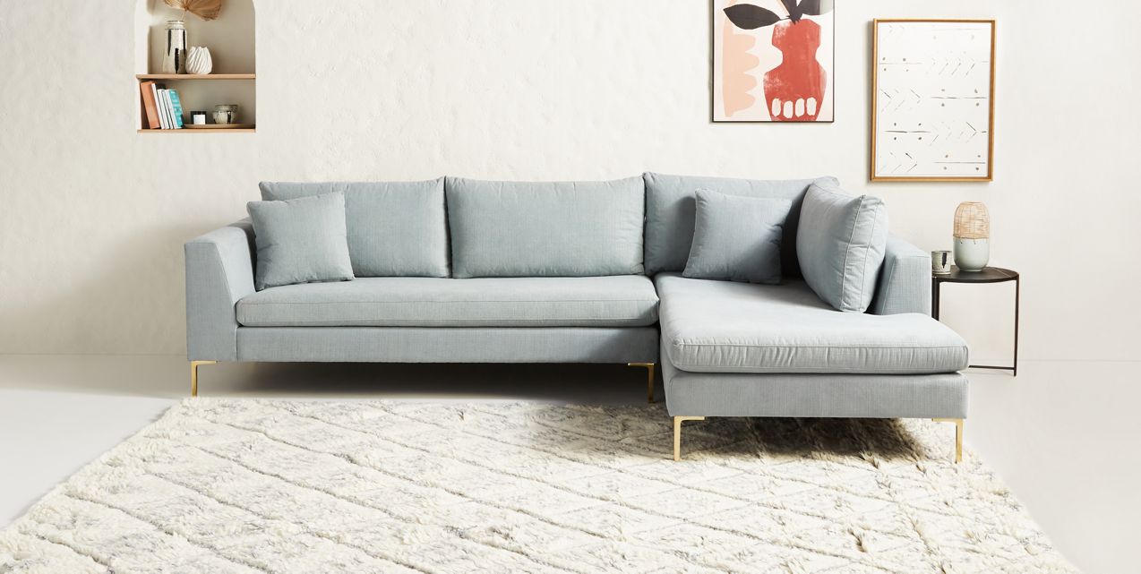 ice blue sofa from Anthropologie