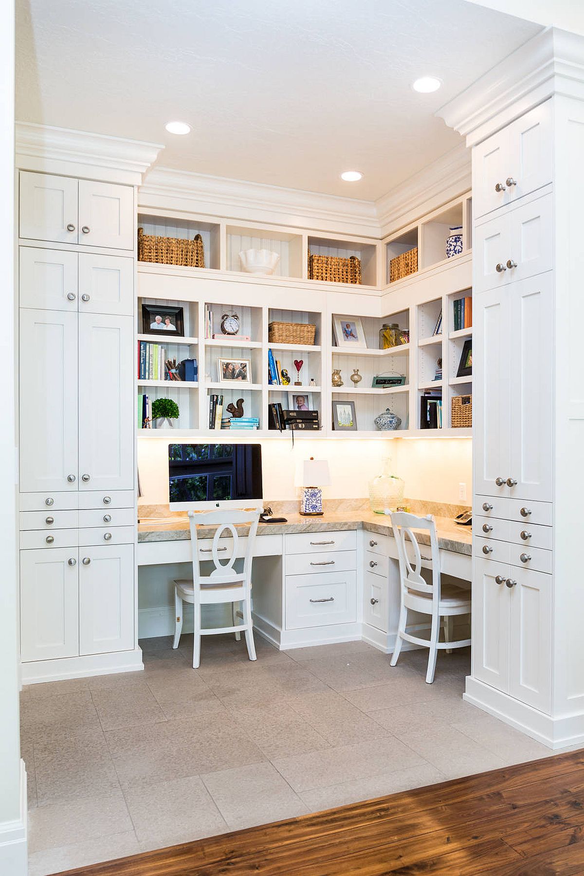 Corner spaces are a great option for the workarea for two