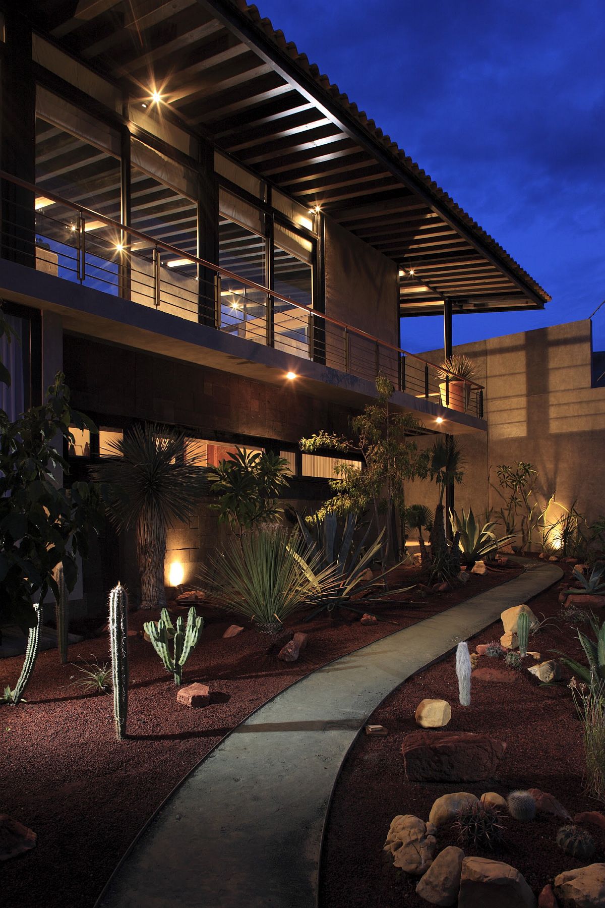 Curated garden outside showcases beauty of desert plants