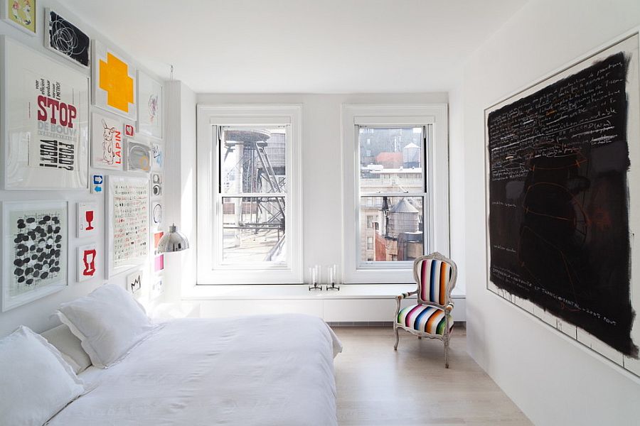 Decorating the small bedroom in white NYC style!