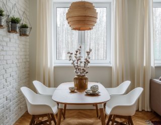 Textured Modernity: 20 Dining Rooms with White Brick Walls