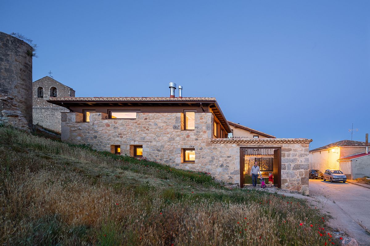 Old shed next to a ruined castle in dreamy Spanish town turned into a gorgeous vacation home