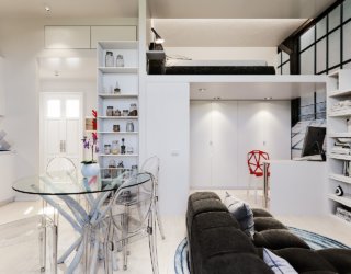 Small 29 Sqm Studio Apartment in White is a Super Stylish Space-Saver