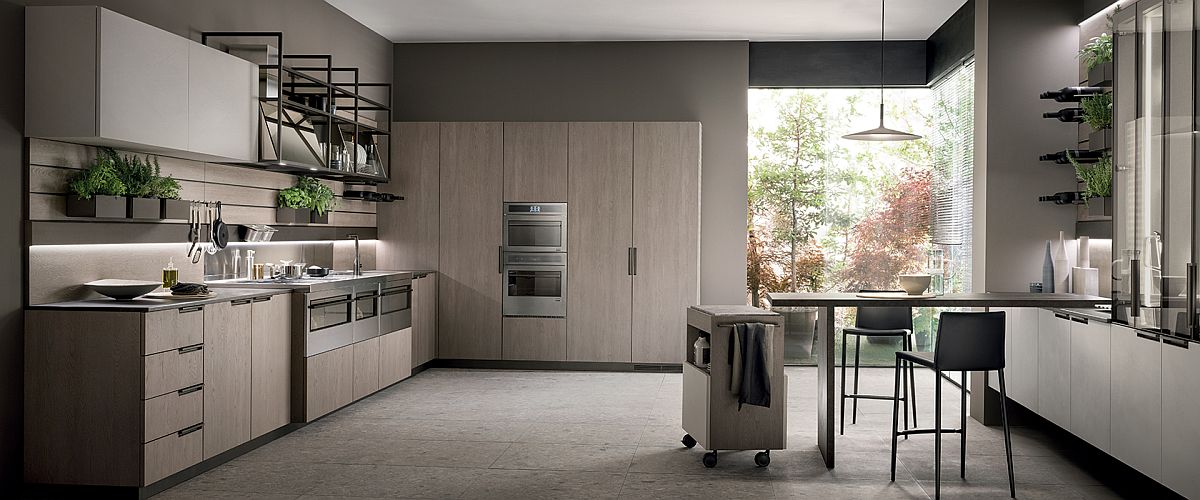 Small-rolling-cabinet-on-wheels-and-a-smart-breakfast-bar-for-the-spacious-contemporary-kitchen-51910